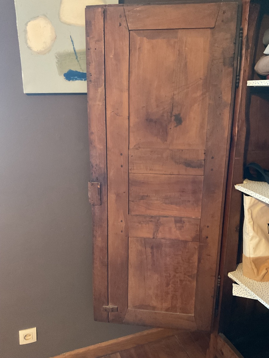 Small Cherry Wood Wardrobe, Late 18th Century -photo-5