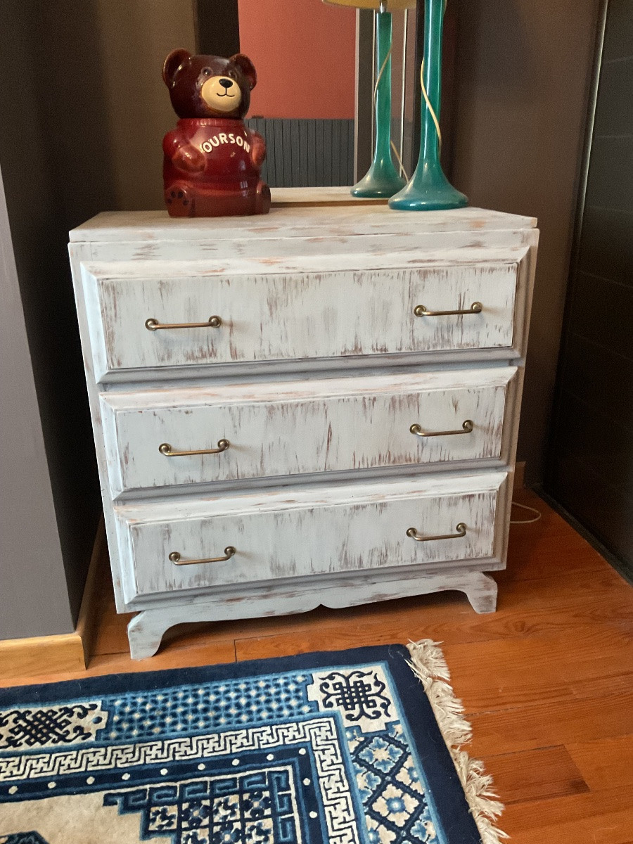 Painted Chest Of Drawers From The 1950s  -photo-4