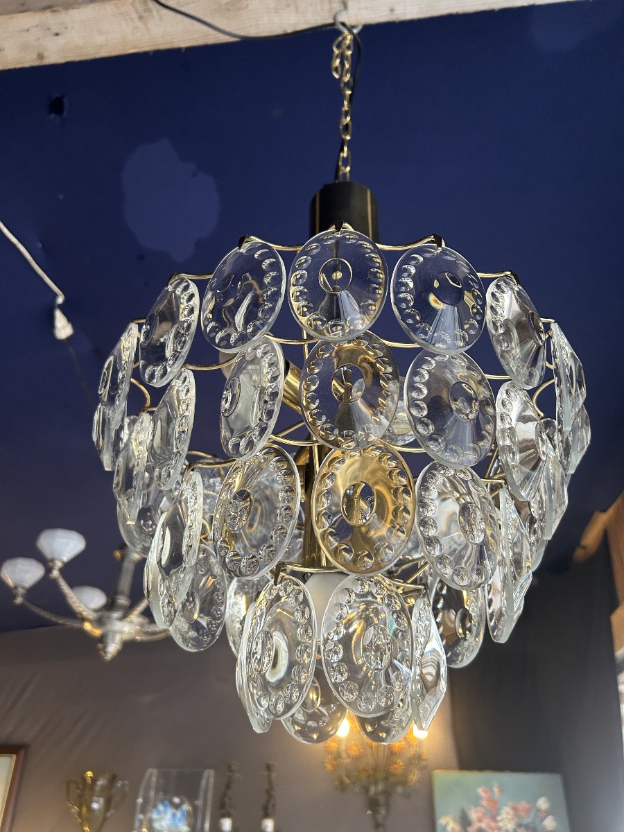Crystal Ceiling Light From The 1960s-photo-3