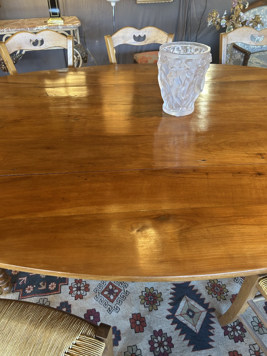 Grande table  en merisier,  XIX e siècle -photo-3