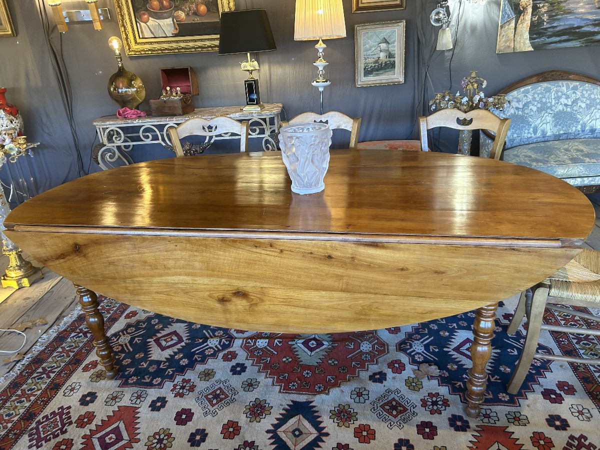 Grande table  en merisier,  XIX e siècle -photo-4
