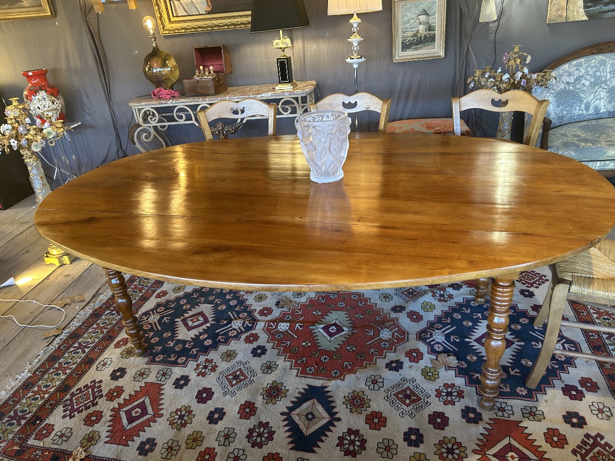 Grande table  en merisier,  XIX e siècle -photo-1