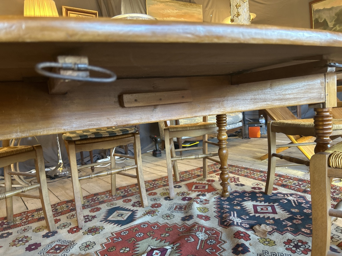 Grande table  en merisier,  XIX e siècle -photo-3