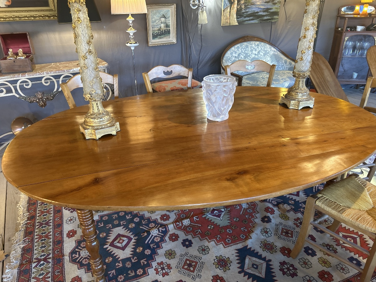 Grande table  en merisier,  XIX e siècle -photo-4