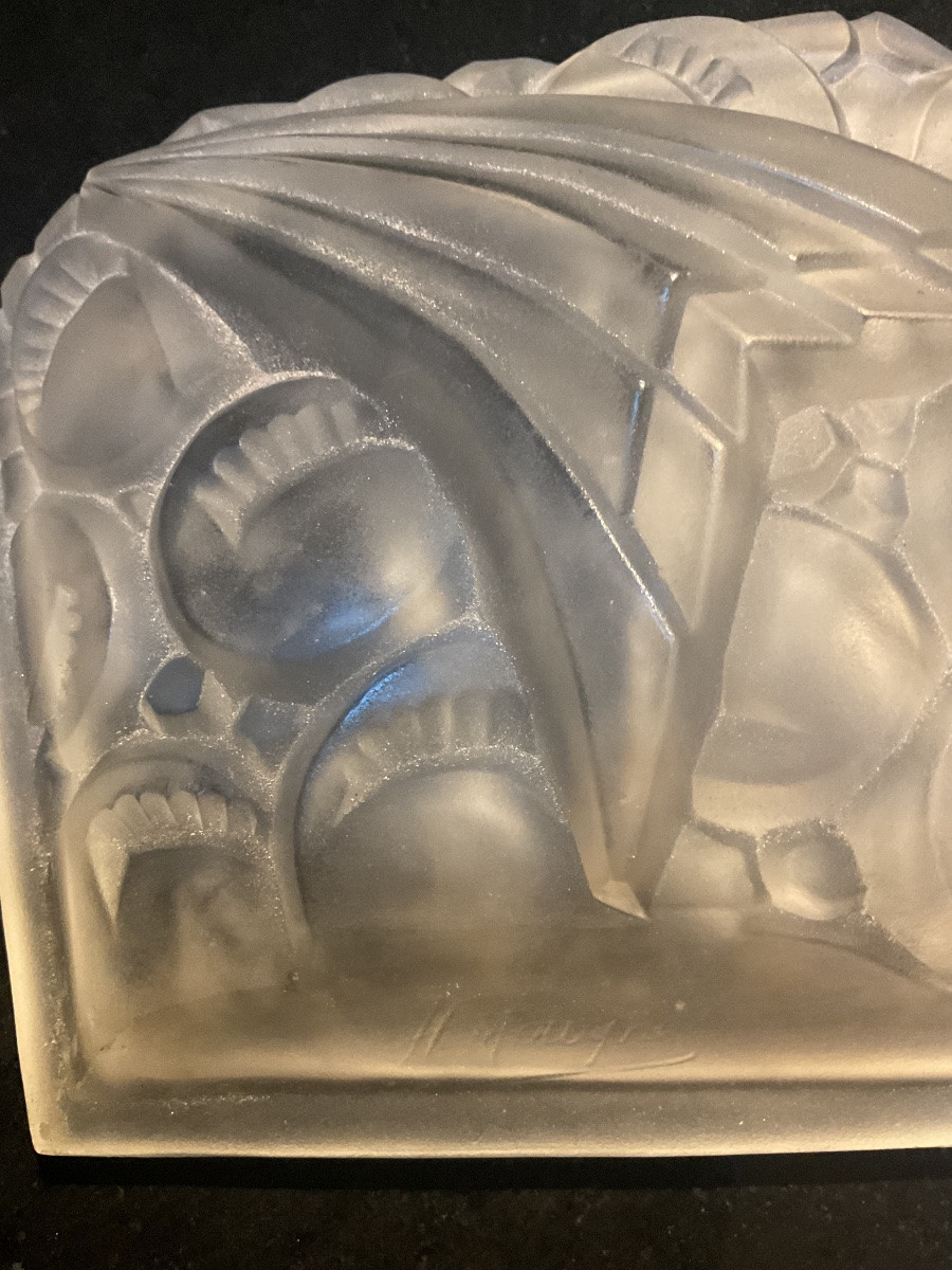 Four Art Deco Wall Lights, Signed H Mouynet, Circa 1925-photo-3