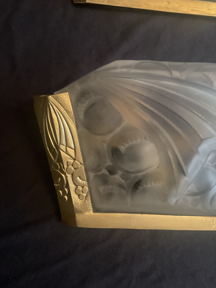 Four Art Deco Wall Lights, Signed H Mouynet, Circa 1925-photo-4