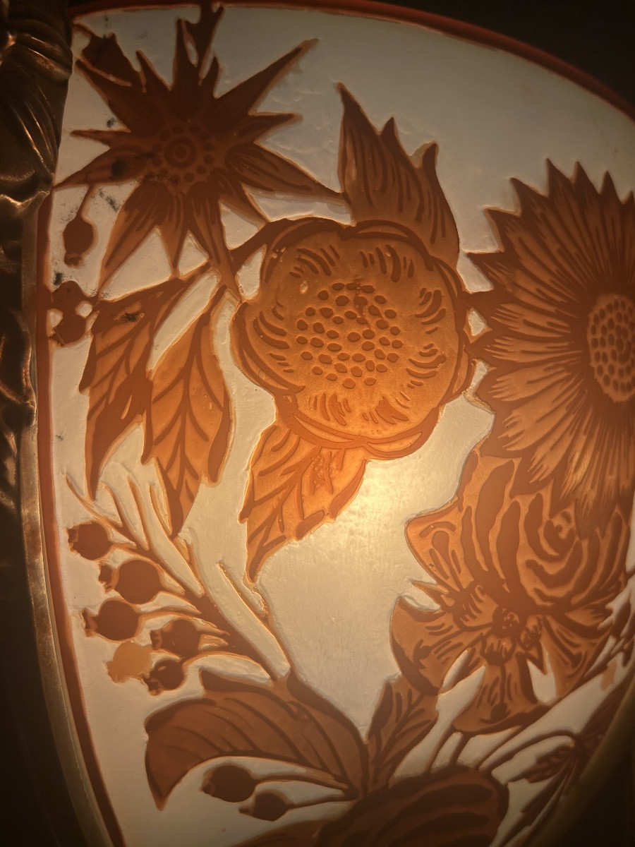 Pair Of Corner Wall Lights Signed Richard, Circa 1925-photo-2