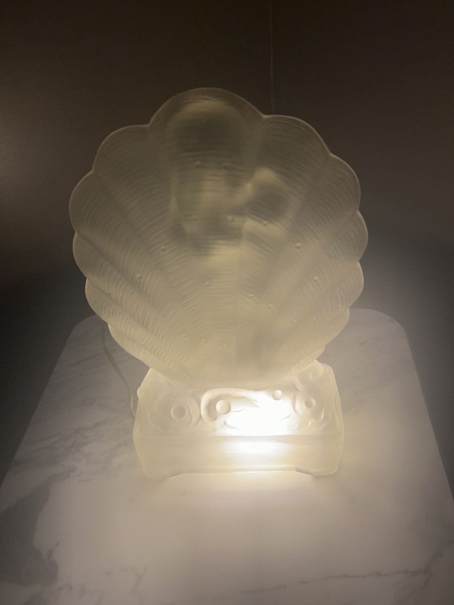 Large Art Deco Night Light Signed Verlys, Circa 1925 -photo-5