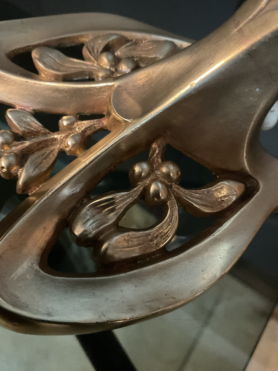 Petite lampe en bronze Art Nouveau époque 1900-photo-5