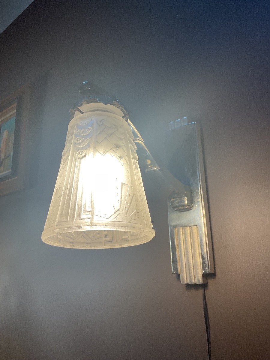 Paire d’appliques époque 1930 de Muller frères Lunévilles -photo-2