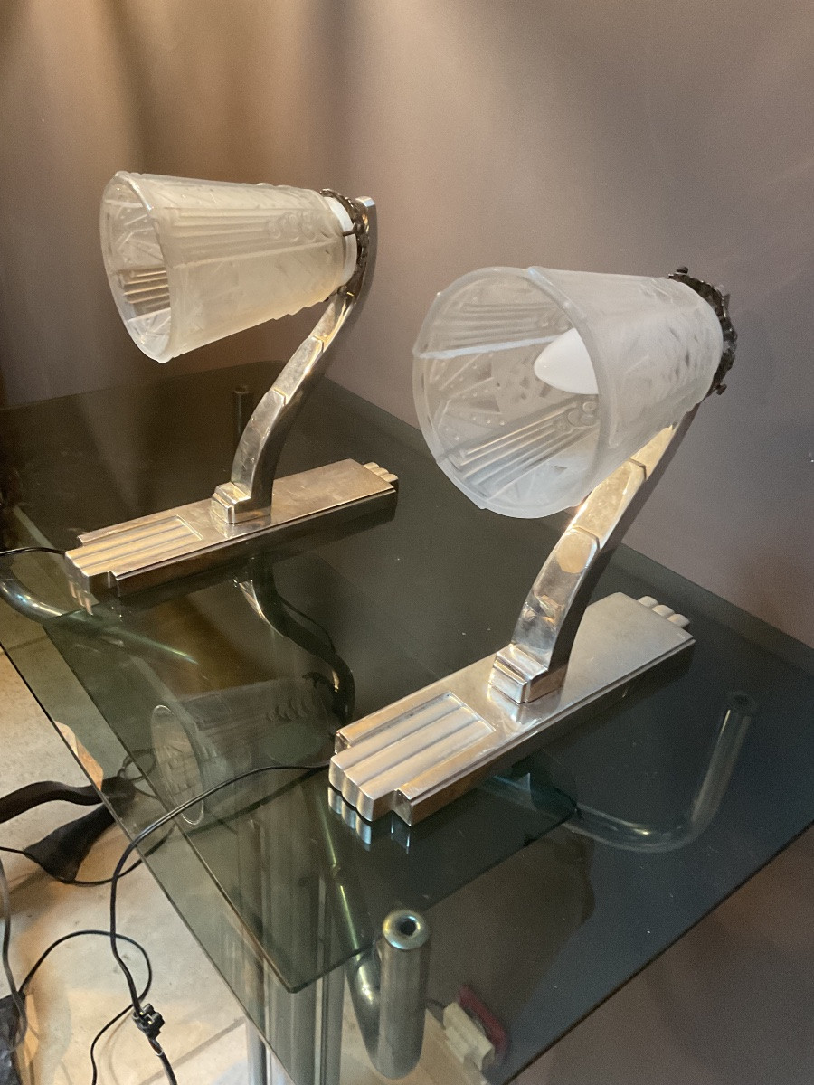 Paire d’appliques époque 1930 de Muller frères Lunévilles -photo-3