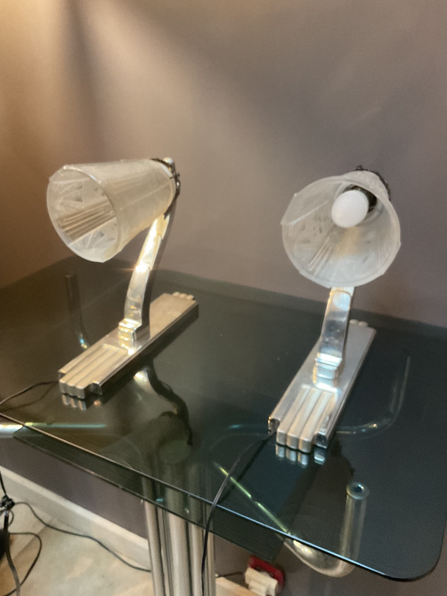 Paire d’appliques époque 1930 de Muller frères Lunévilles -photo-1