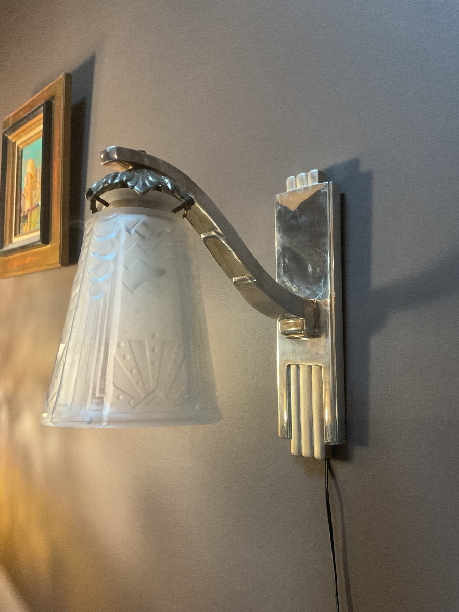 Paire d’appliques époque 1930 de Muller frères Lunévilles 