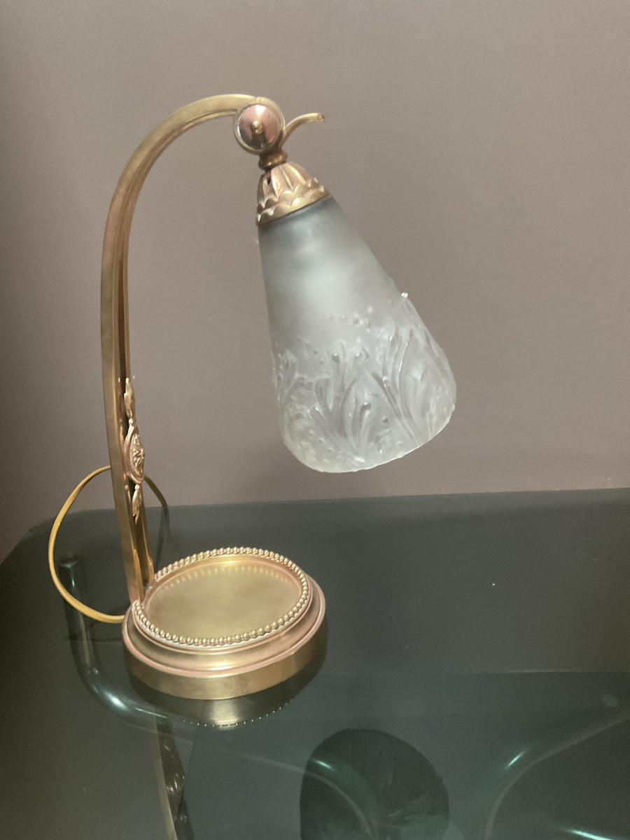 Pair Of Muller Frères Lunéville Lamps, Circa 1920-photo-4