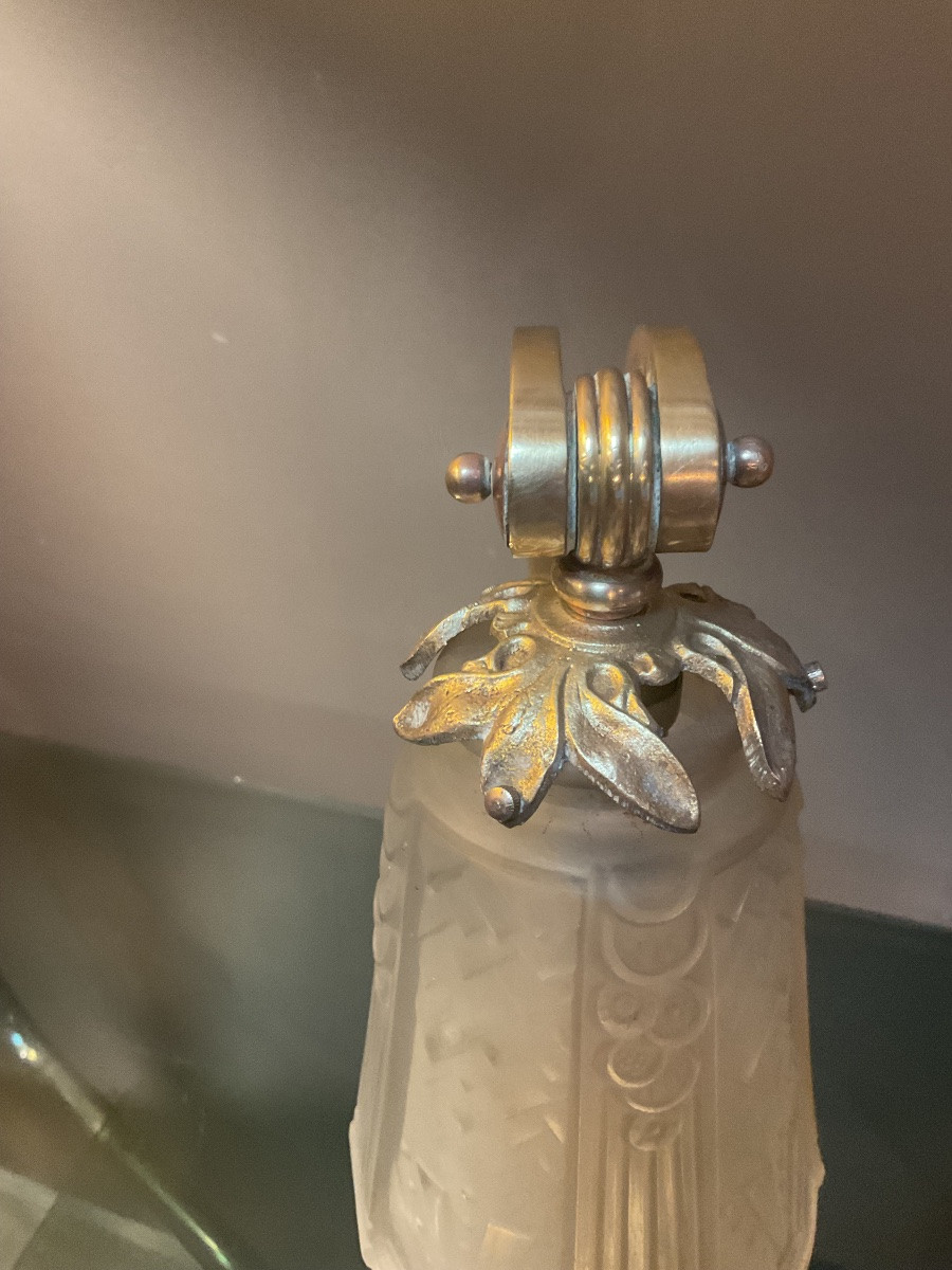 Pair Of Muller Frères Lunéville Lamps, Circa 1920-photo-5