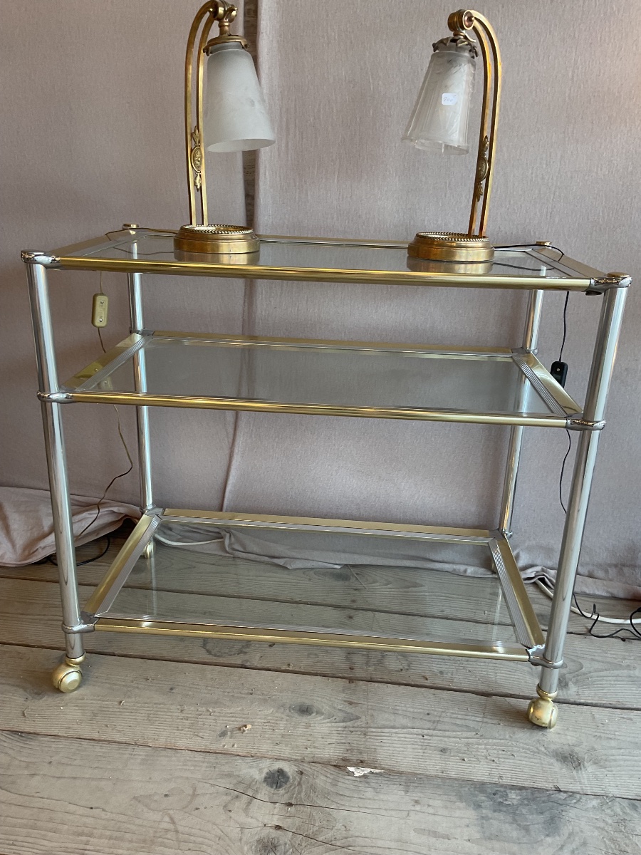 Desserte  ou console roulante dés années 1970