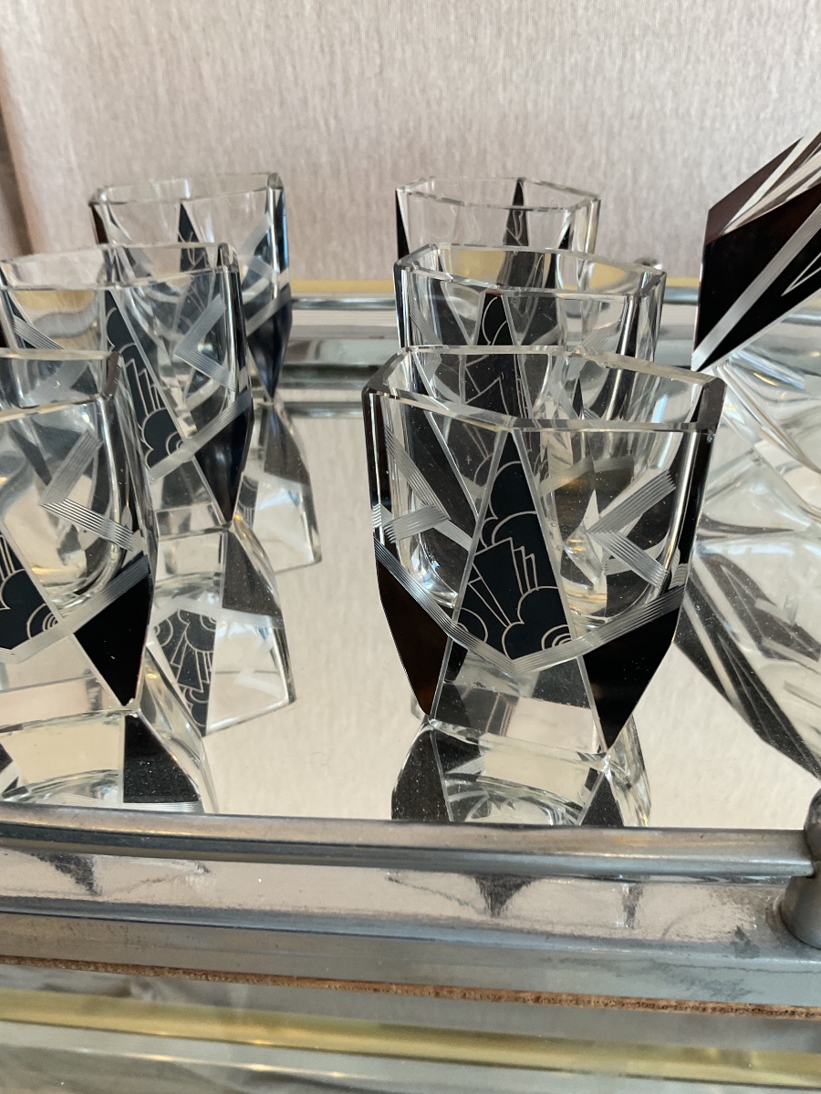 Art Deco Crystal Liqueur Service By Karl Palda-photo-3