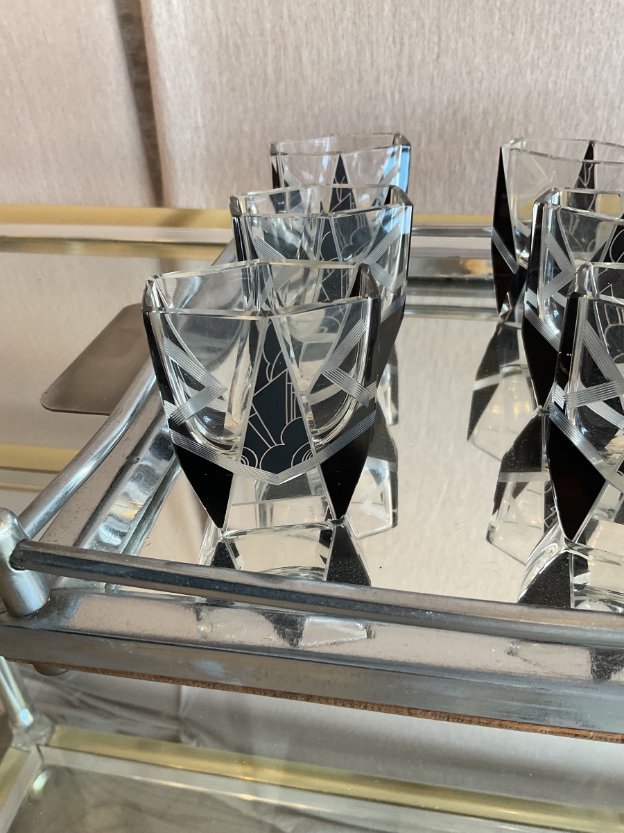 Art Deco Crystal Liqueur Service By Karl Palda-photo-3