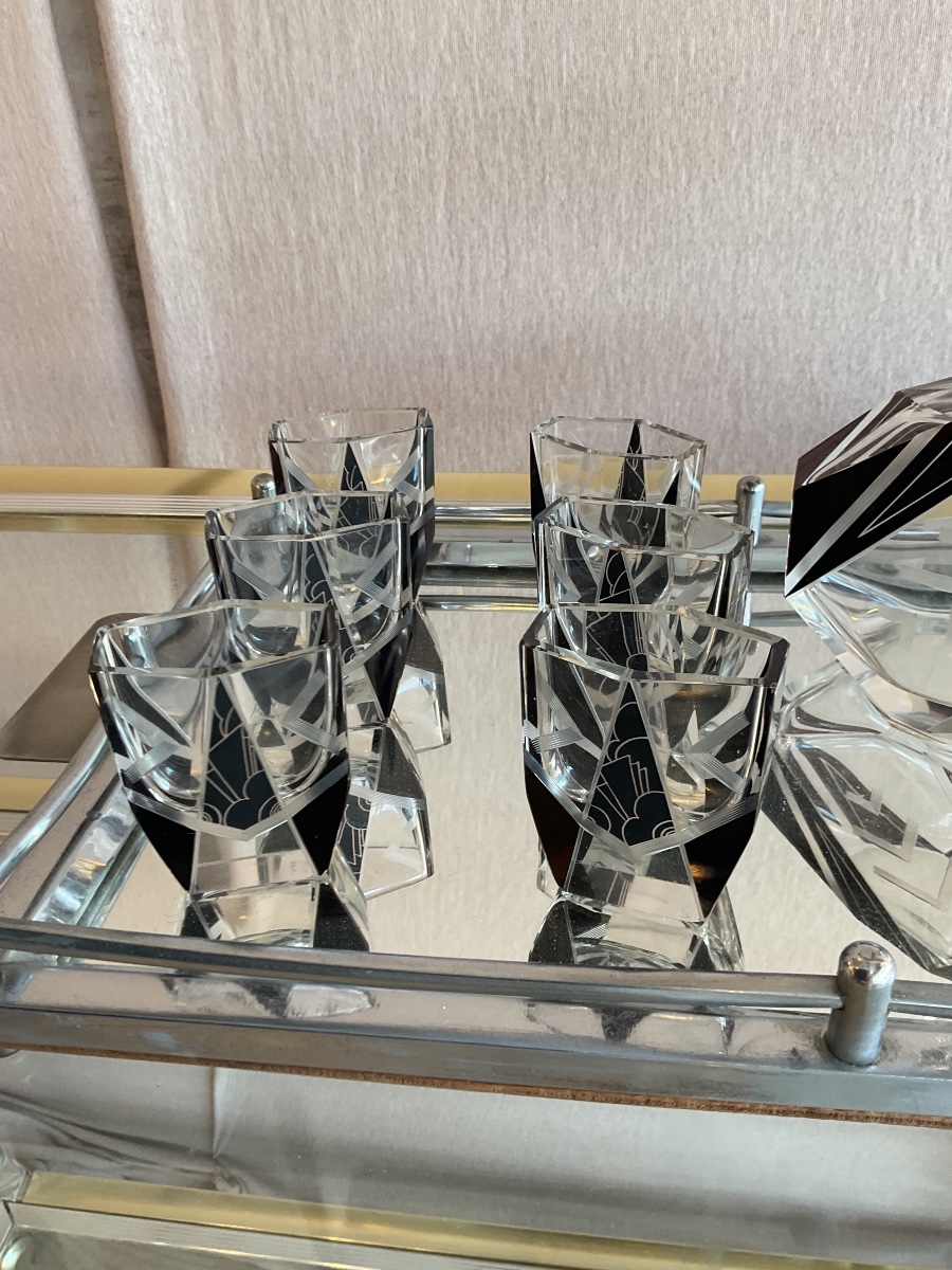 Art Deco Crystal Liqueur Service By Karl Palda-photo-4