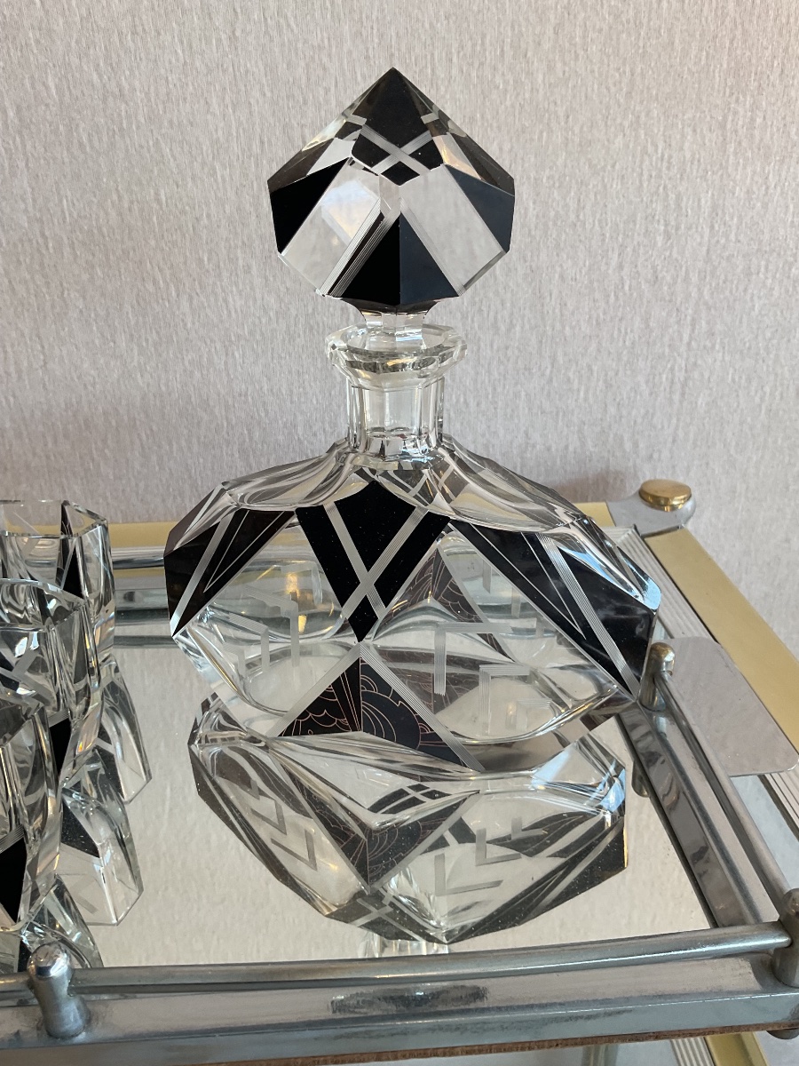 Art Deco Crystal Liqueur Service By Karl Palda-photo-5