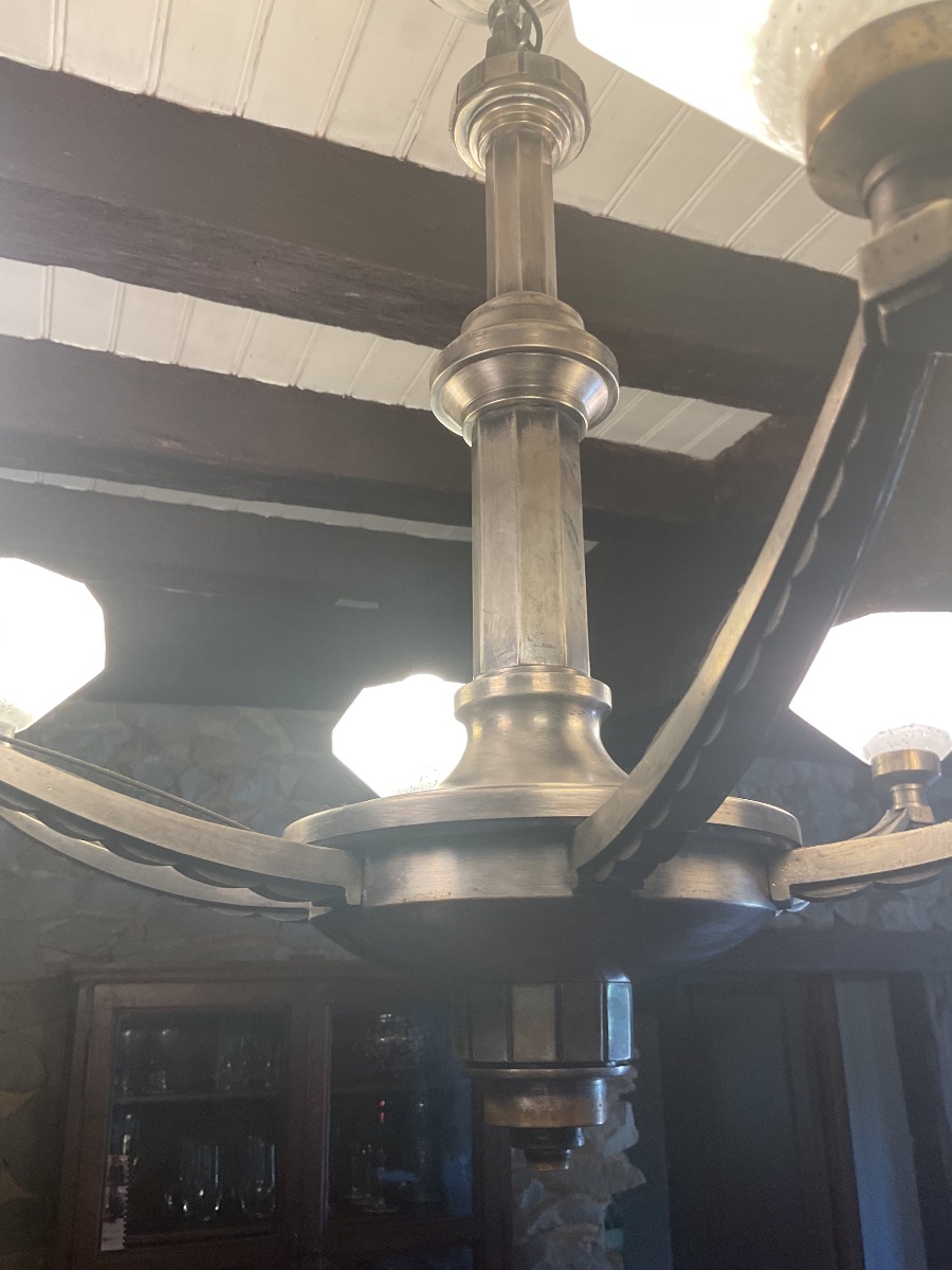 Lustre  , Suspension des années 1930  . Schneider école de Nancy -photo-2
