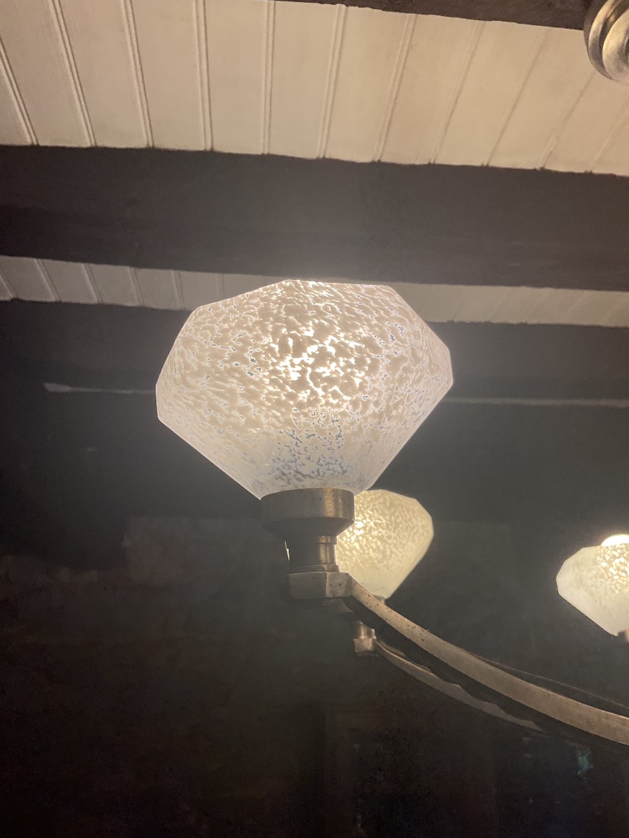 Lustre  , Suspension des années 1930  . Schneider école de Nancy -photo-6