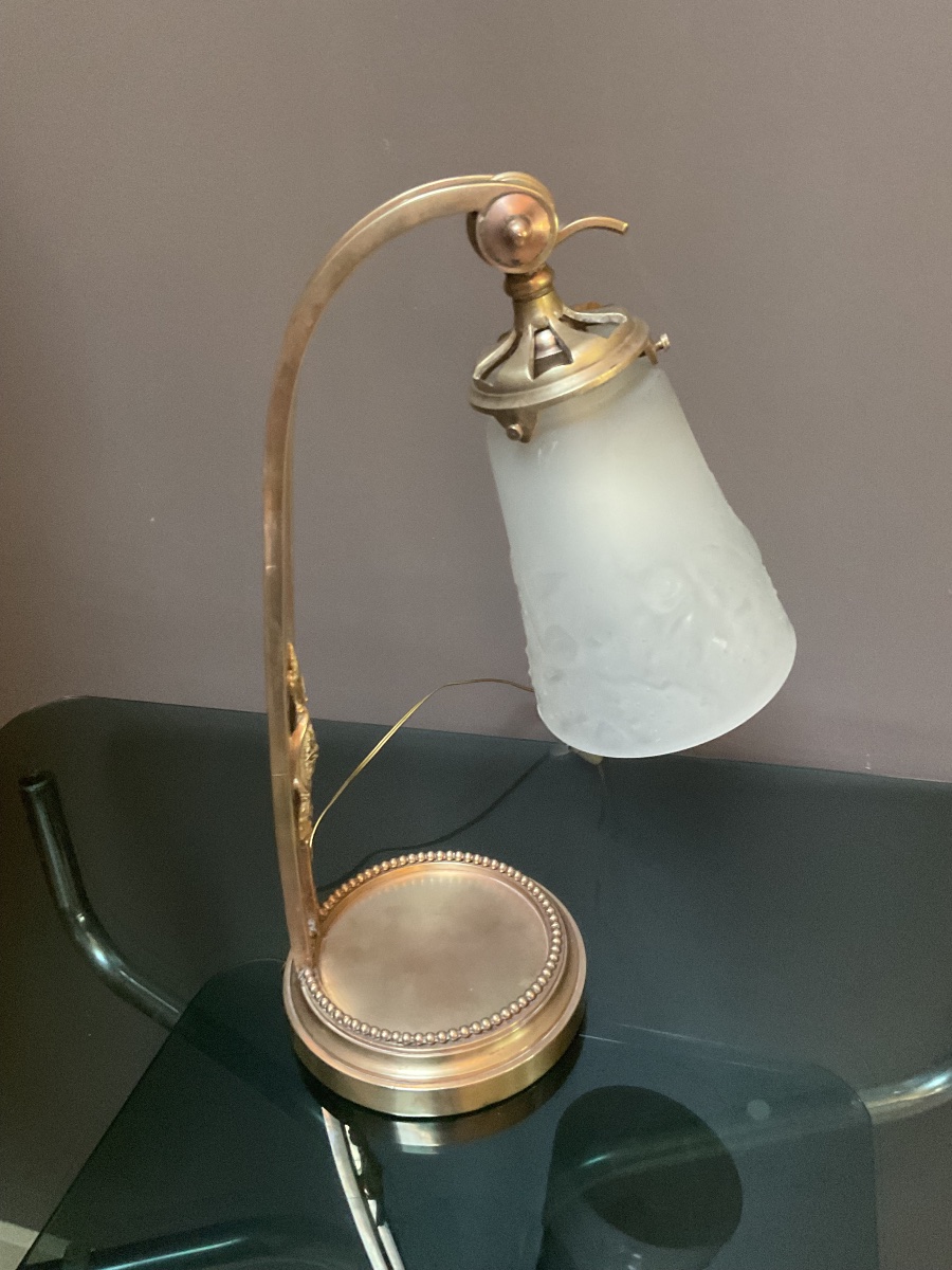 Paire de lampes dés années 1920 Signées Muller frères Lunévilles -photo-2