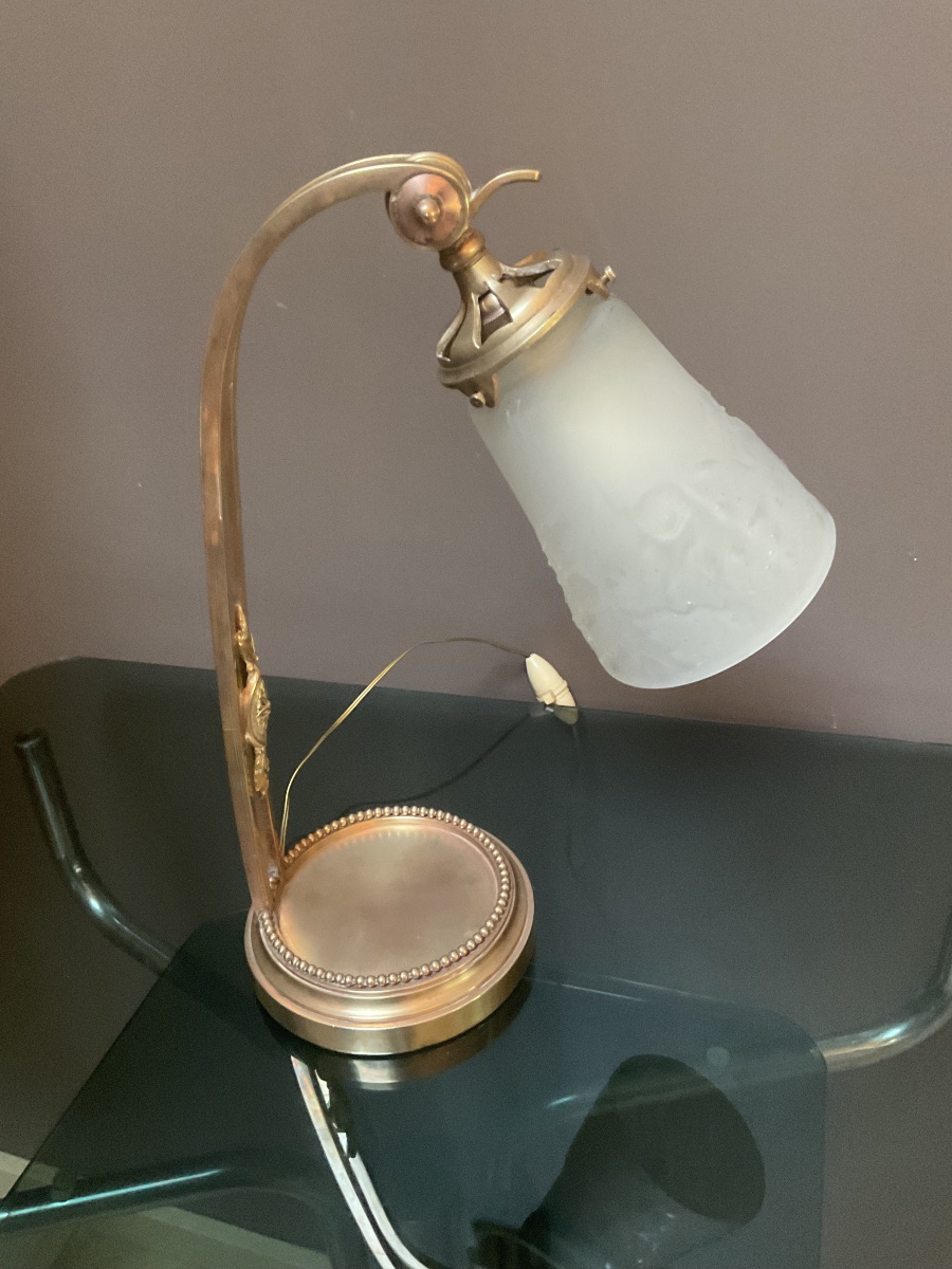 Paire de lampes dés années 1920 Signées Muller frères Lunévilles -photo-3