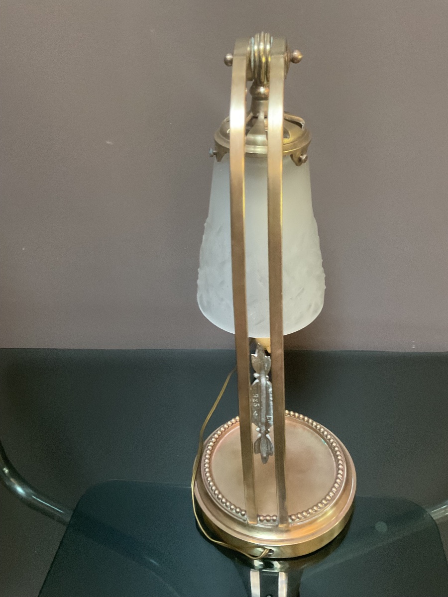 Paire de lampes dés années 1920 Signées Muller frères Lunévilles -photo-4