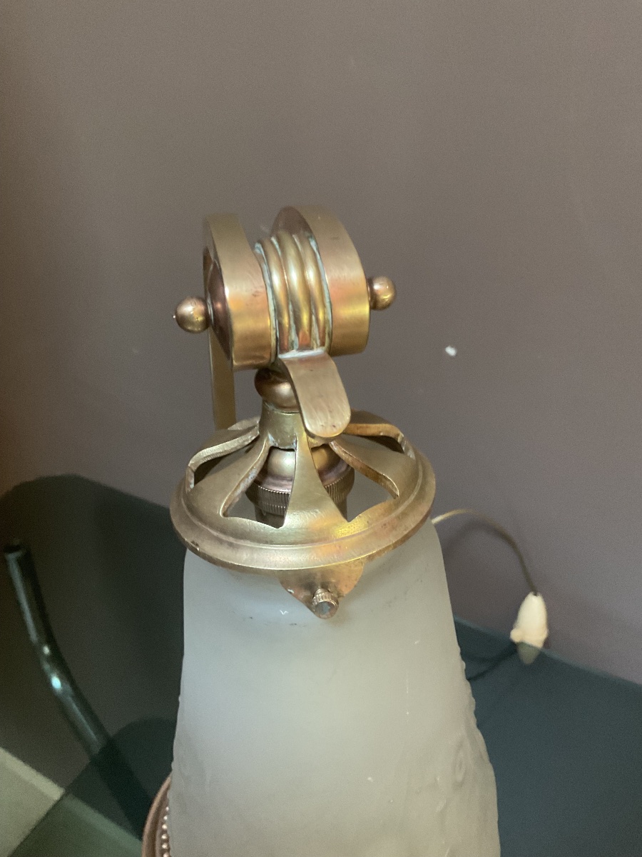 Paire de lampes dés années 1920 Signées Muller frères Lunévilles -photo-5