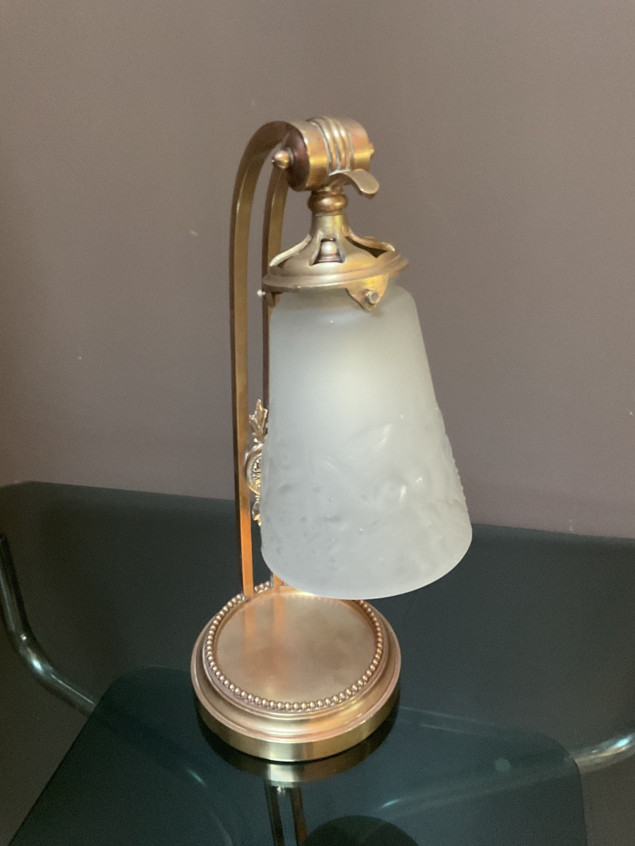 Paire de lampes dés années 1920 Signées Muller frères Lunévilles -photo-6