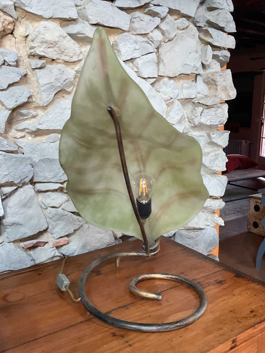 Grande lampe en pâte de verre dès années 1980  . MURANO -photo-2
