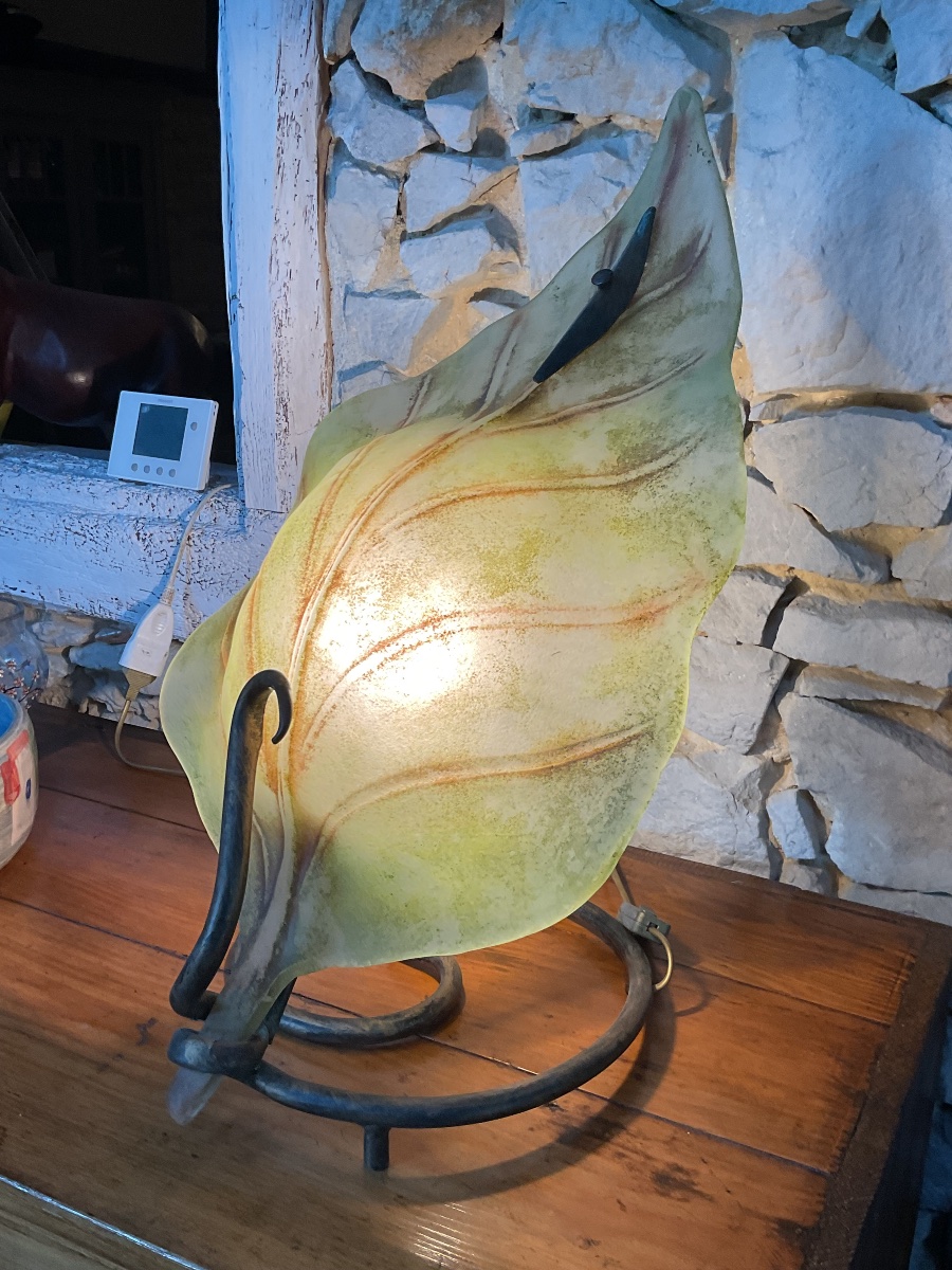 Grande lampe en pâte de verre dès années 1980  . MURANO -photo-4