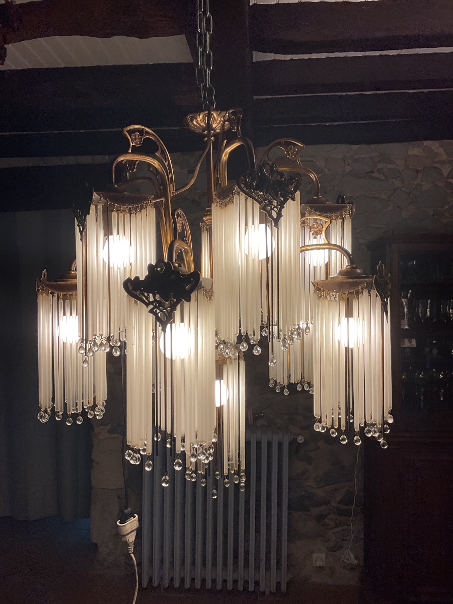 Chandelier, Art Nouveau-style Pendant Light In The Style Of Hector Guimard. Sofar -photo-2
