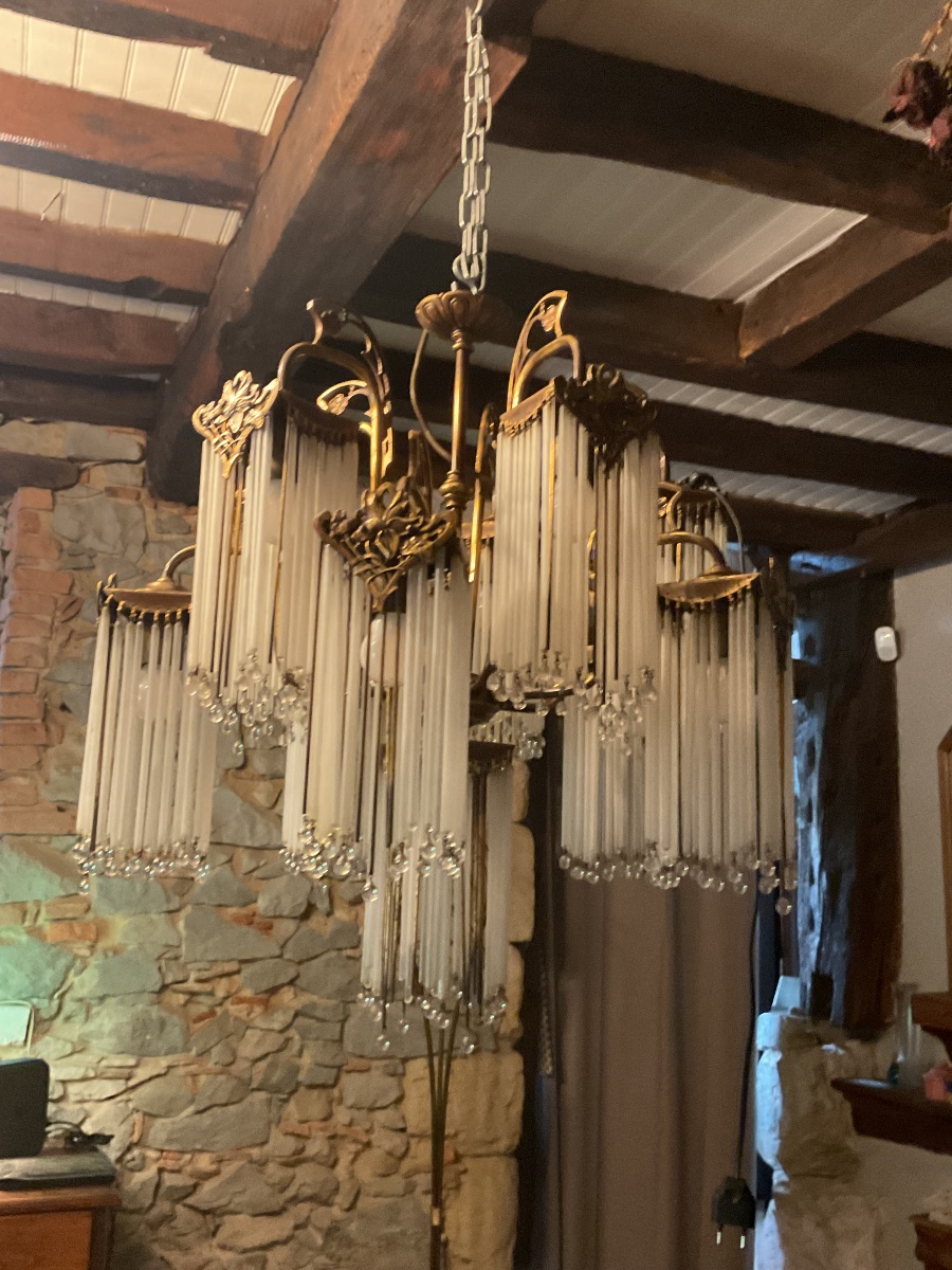 Chandelier, Art Nouveau-style Pendant Light In The Style Of Hector Guimard. Sofar -photo-4