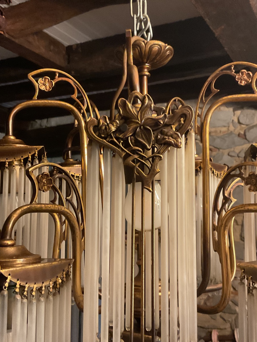 Chandelier, Art Nouveau-style Pendant Light In The Style Of Hector Guimard. Sofar -photo-1