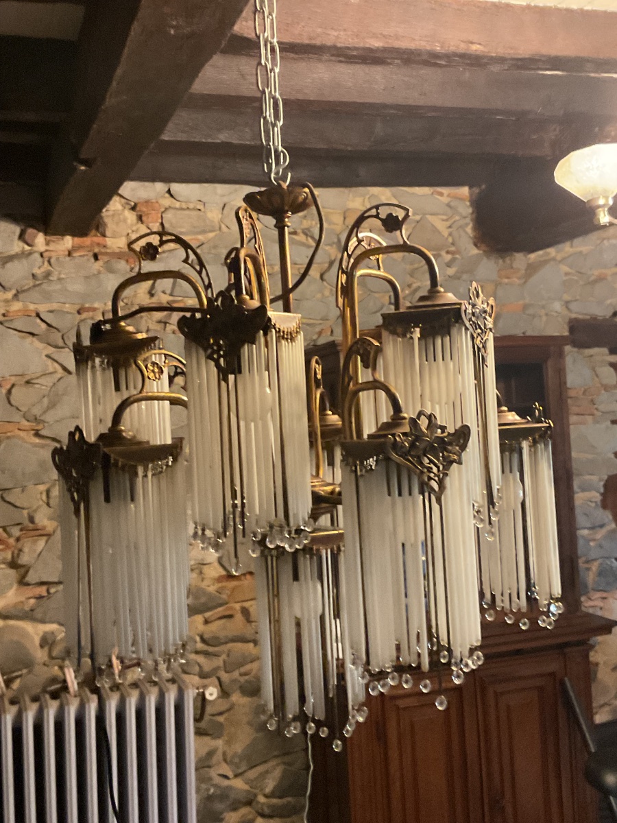 Chandelier, Art Nouveau-style Pendant Light In The Style Of Hector Guimard. Sofar -photo-3