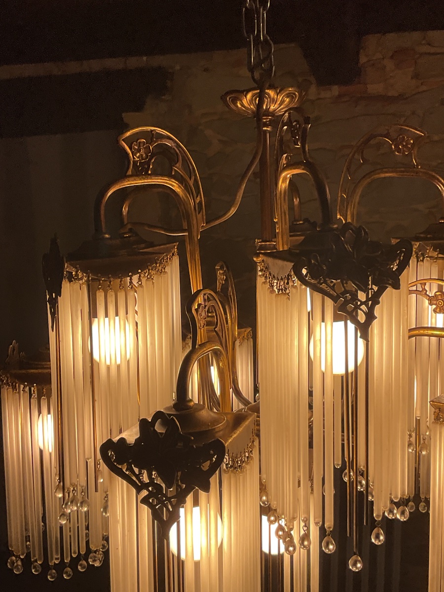 Chandelier, Art Nouveau-style Pendant Light In The Style Of Hector Guimard. Sofar -photo-4
