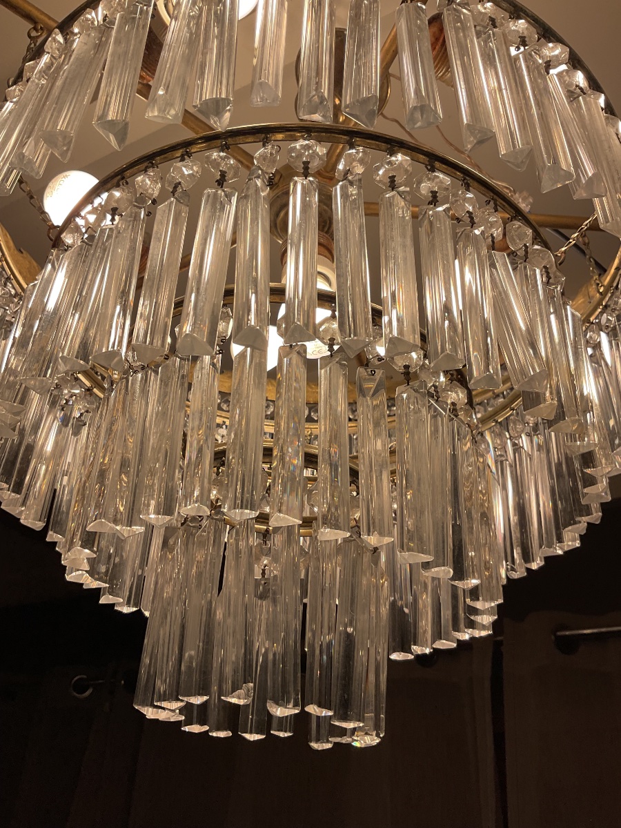 Crystal Cascade Ceiling Chandelier From The 1920s-photo-3