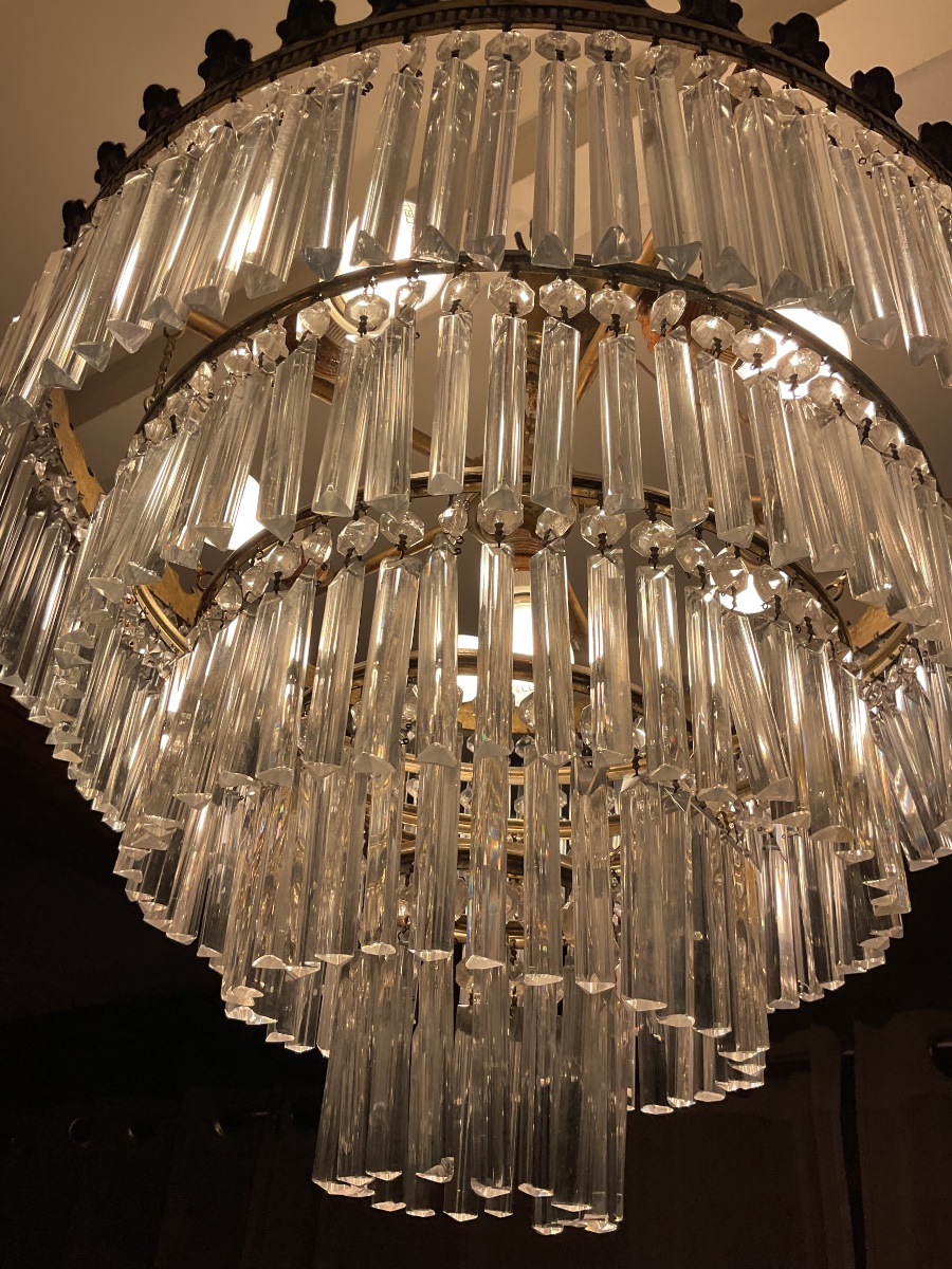 Crystal Cascade Ceiling Chandelier From The 1920s-photo-4