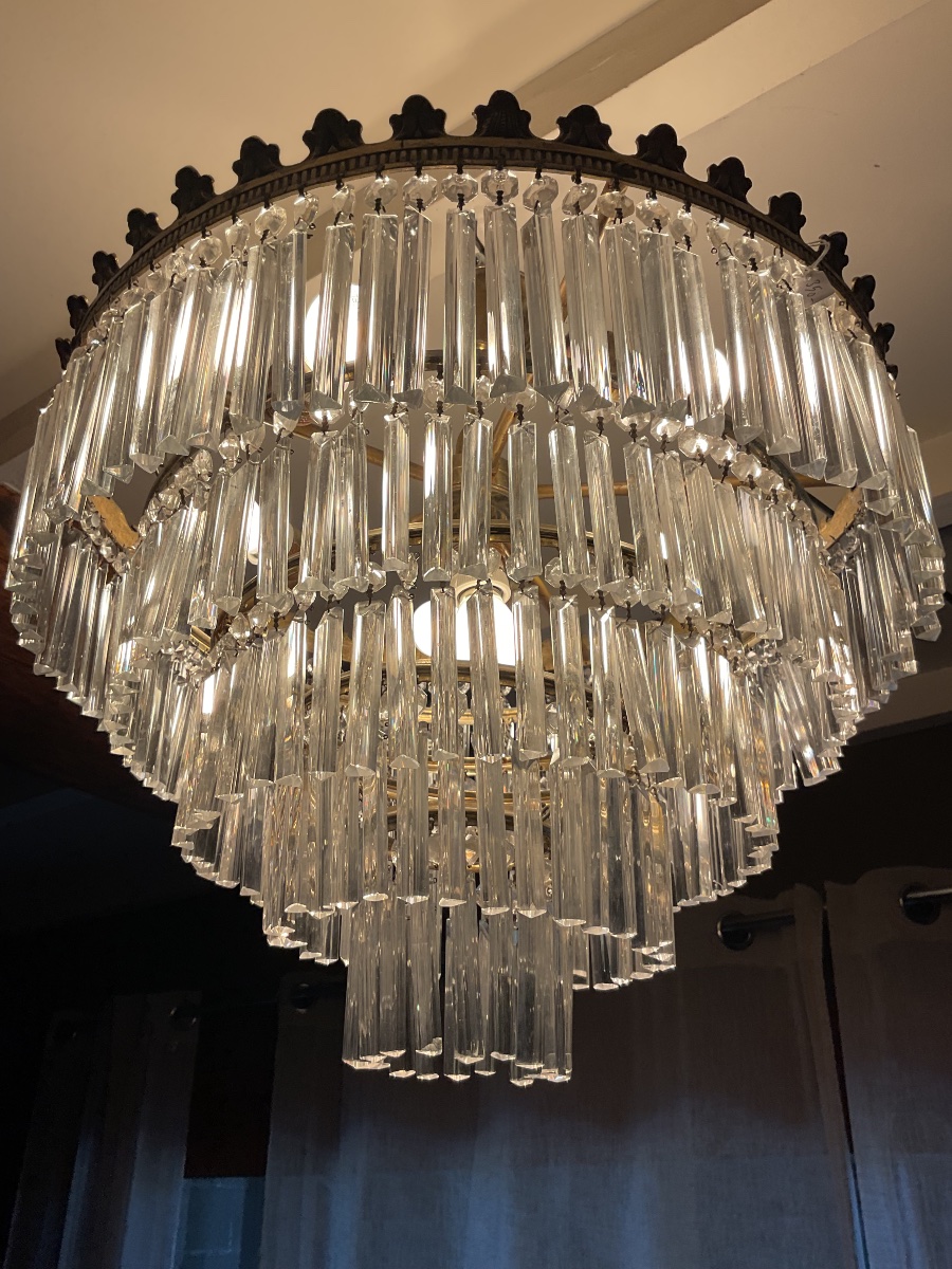 Crystal Cascade Ceiling Chandelier From The 1920s-photo-3