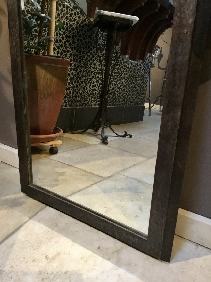 Miroir Art Déco En Fer Forgé Avec Appliques Incorporées -photo-2