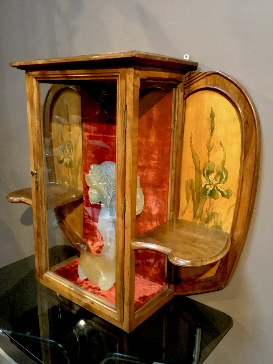 Vitrine Murale Art Nouveau  époque 1900-photo-3