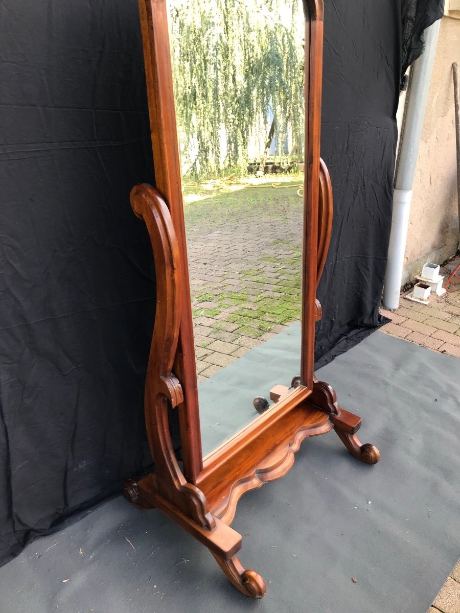 Nineteenth Century Psyche Mirror In Mahogany-photo-2