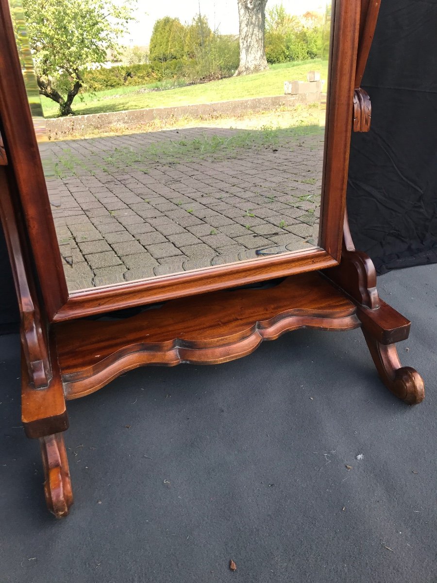 Nineteenth Century Psyche Mirror In Mahogany-photo-3