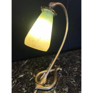 Daum Art Nouveau Lamp In Glass Paste