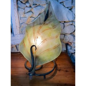 Large Glass Paste Lamp From The 1980s. Murano 