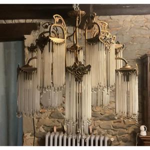Chandelier, Art Nouveau-style Pendant Light In The Style Of Hector Guimard. Sofar 
