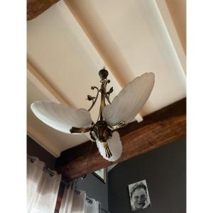 Lustre , suspension coquillages des années 1930