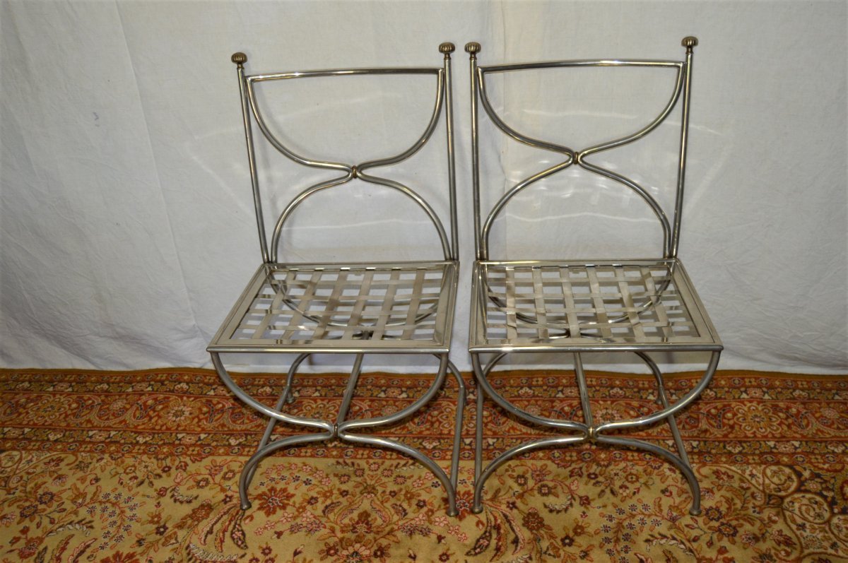 Serie De 4 Chaises De La Maison Jansen-photo-2